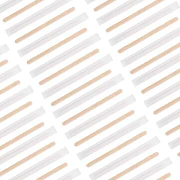 KAIXUAN WOOD Coffee Stirrers 500pcs Individually Wrapped Coffee Stirrers Wood - 7 Inch Disposable Wooden Stir Sticks for Coffee, Cocktail and Hot Drinks