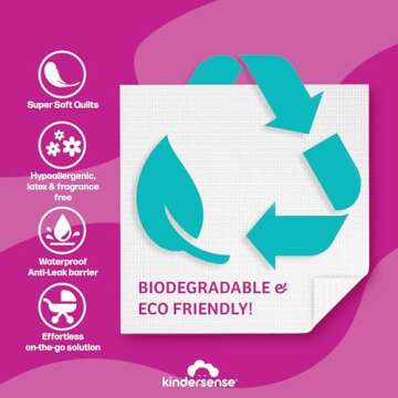 KinderSense - Disposable Changing Underpads for Baby Diaper (80 Pack) Extra Large (17.5" x 17.5") Po...