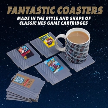 Paladone Retro NES Cartridge Coasters for Gamers - Set of 8