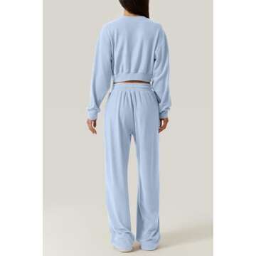QINSEN Women 2 Piece Sweatsuit Set - Chic Twist Front & Cozy Pants