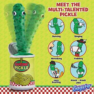 Gagster Dancing Pickle - Sings, Repeats What You Say & Tells Jokes, Singing & Talking PickleToy, Ele...