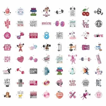 100Pcs Weightlifting Stickers for Water Bottle & Laptop