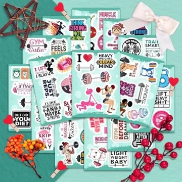 100Pcs Weightlifting Stickers for Water Bottle & Laptop