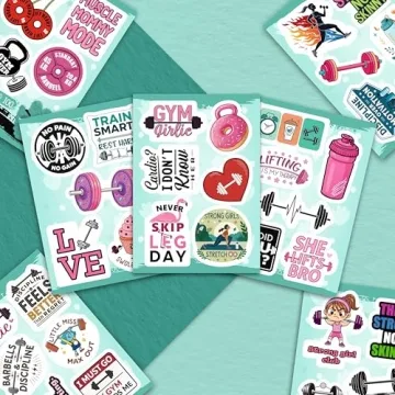 100Pcs Weightlifting Stickers for Water Bottle & Laptop
