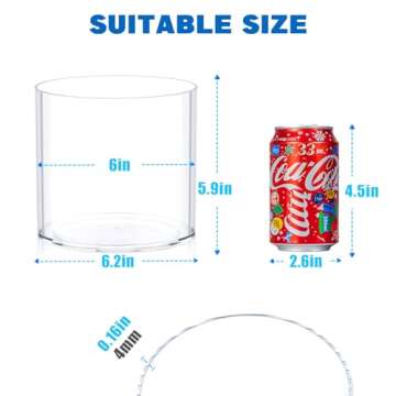 Flower Clear Plastic Vase Centerpiece for Home, Wedding Party, Clear Cylinder Wide Vase for Flowers,...