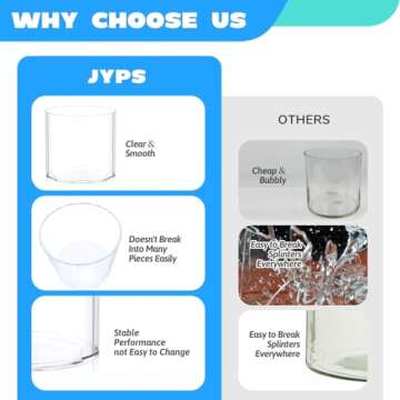 Flower Clear Plastic Vase Centerpiece for Home, Wedding Party, Clear Cylinder Wide Vase for Flowers, Decorative Wide Mouth Vase for Decor, Centerpieces, 6” × 6" Opening Round (Not Glass)