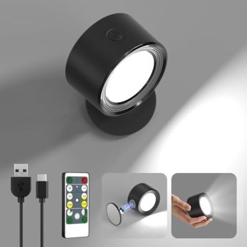 Lightbiz LED Wall Lights with Remote – 3000mAh Rechargeable Wall Sconces with Dimmable Features & ...