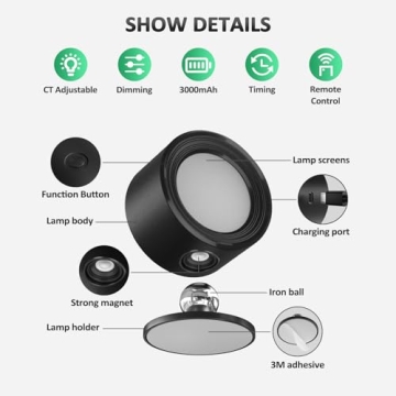 Lightbiz LED Wall Lights with Remote - Versatile & Rechargeable