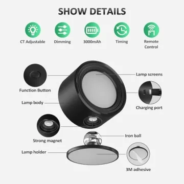 Lightbiz LED Wall Lights with Remote - Versatile & Rechargeable
