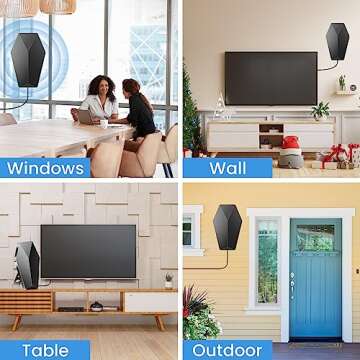 TV Antenna UP to 880+ Miles Long Range Upgraded Digital TV Antenna for Smart TV - Indoor Outdoor HD Antenna Support 8K 4K 1080P and All Older TV's 360° Reception Antenna for Free Local Channels