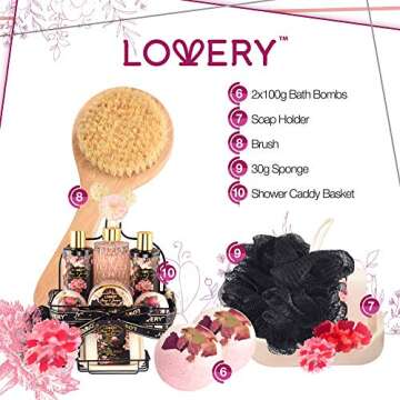 Birthday Gift Baskets, Home Spa Gifts Set - Bath & Shower Caddy Set for Women and Men, Luxury 11Pc Set - Fresh Peony and Jasmine Fragrance - Paraben & Cruelty Free - Best Gift Idea for All Occasion