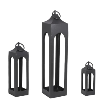 CG Hunter Large Black Lantern for Indoor & Outdoor Decor