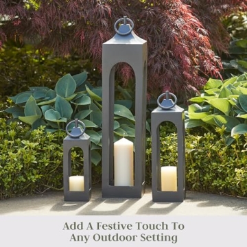 CG Hunter Large Black Lantern for Indoor & Outdoor Decor