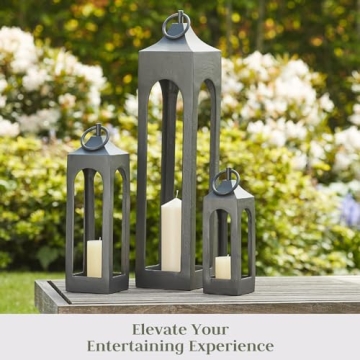 CG Hunter Large Black Lantern for Indoor & Outdoor Decor