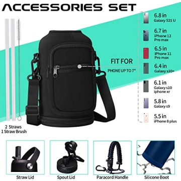 Durable 64 oz Insulated Water Bottle with Straw for Adventures