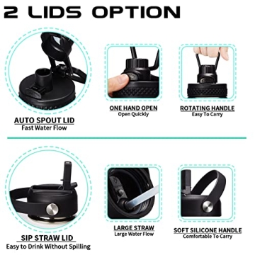 Durable 64 oz Insulated Water Bottle with Straw for Adventures