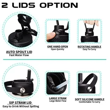 Durable 64 oz Insulated Water Bottle with Straw for Adventures