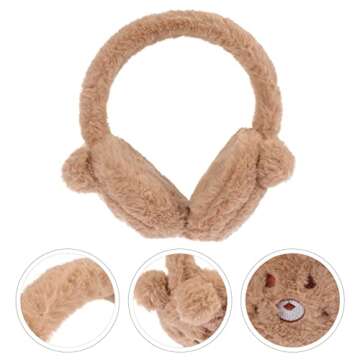BESPORTBLE Cute Plush Bear Ear Earmuffs - Adorable Winter Warmers