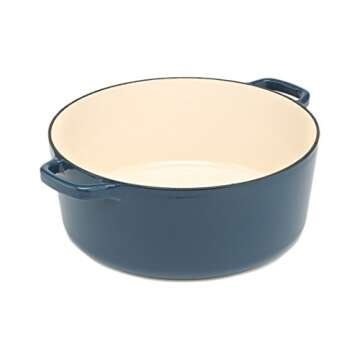 Cuisinart Chef's Classic Enameled Cast Iron Round Covered Casserole (Provencial Blue, 7- Quart)