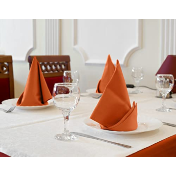 Utopia Kitchen Orange Cloth Napkins 12 Pack for Elegant Dining