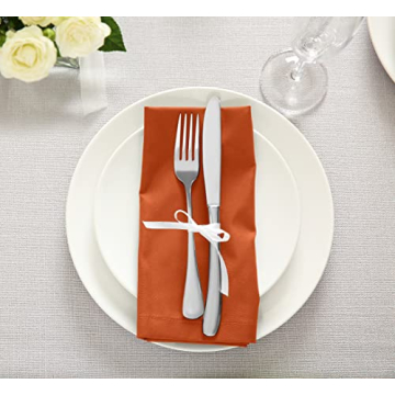 Utopia Kitchen Orange Cloth Napkins 12 Pack for Elegant Dining