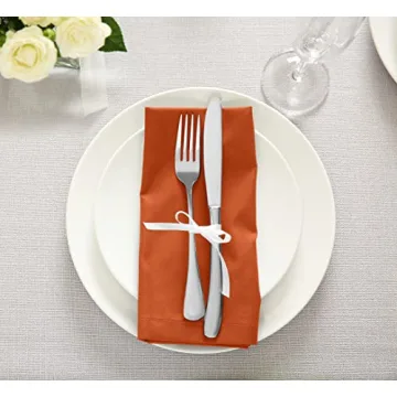 Utopia Kitchen Orange Cloth Napkins 12 Pack for Elegant Dining