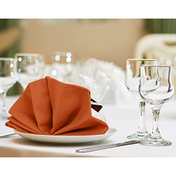 Utopia Kitchen Orange Cloth Napkins 12 Pack for Elegant Dining