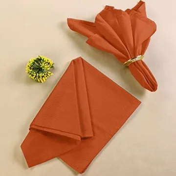 Utopia Kitchen Orange Cloth Napkins 12 Pack for Elegant Dining