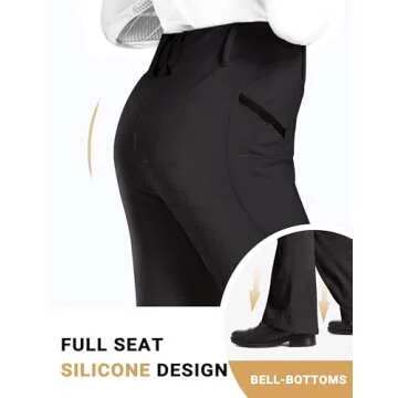 FitsT4 Sports Girl's Full Seat Horse Riding Pants Bootcut Riding Tights Kids Equestrian Breeches with Pockets Black S