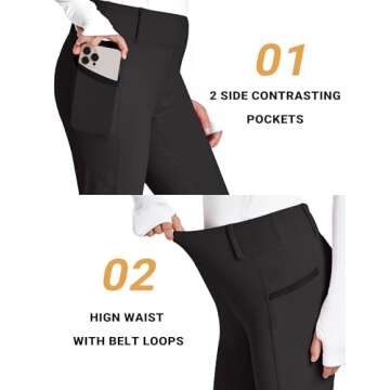 FitsT4 Sports Girl's Full Seat Horse Riding Pants Bootcut Riding Tights Kids Equestrian Breeches with Pockets Black S