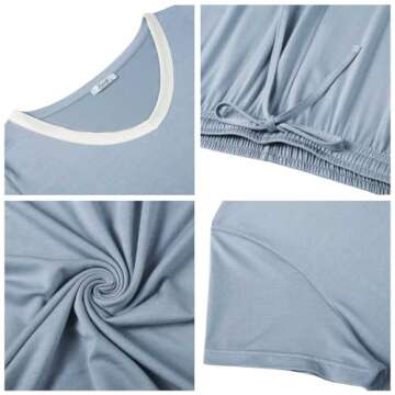 Joyaria Capri Pajamas for Women Cooling Bamboo Viscose PJs for Ladies Night Sweats Petite (Pale Blue, Small)