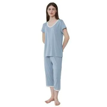 Cooling Bamboo Viscose Capri Pajamas for Women Comfort