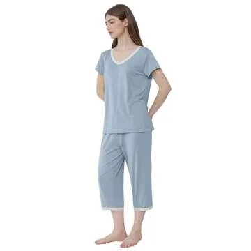 Cooling Bamboo Viscose Capri Pajamas for Women Comfort