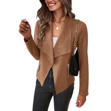 PRETTYGARDEN Women's Faux Suede Jackets for Chic Spring and Fall Looks