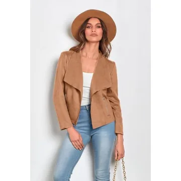 Stylish PRETTYGARDEN Women's Faux Suede Jacket for Spring and Fall