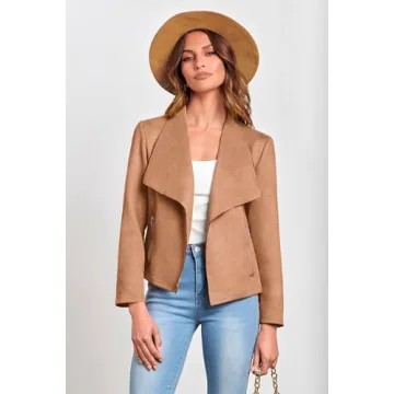 Stylish PRETTYGARDEN Women's Faux Suede Jacket for Spring and Fall