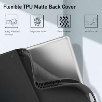 FINTIE Keyboard Case for iPad 9th / 8th / 7th Generation (2021/2020/2019) 10.2 Inch, Soft TPU Back Cover with Magnetically Detachable Bluetooth Keyboard & Pencil Holder, 7 Color Backlight, Black