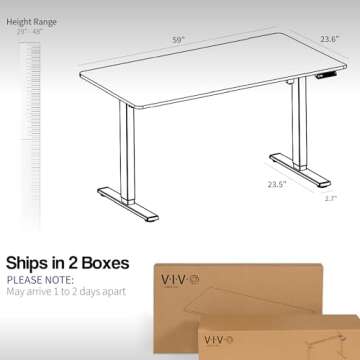 VIVO Electric Standing Desk with Memory Controller and Wood Top