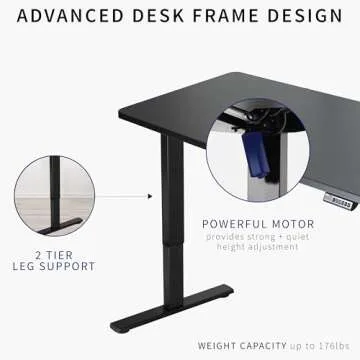 VIVO Electric Standing Desk with Memory Controller and Wood Top
