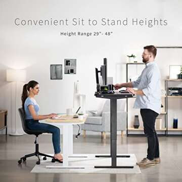 VIVO Electric Standing Desk with Memory Controller and Wood Top