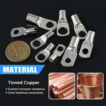 Glarks 125Pcs SC Ring Terminal Connectors for Marine Use