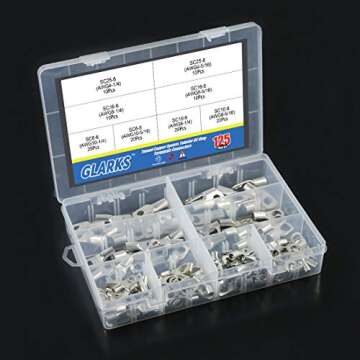 Glarks 125Pcs SC Ring Terminal Connectors for Marine Use