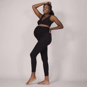 Motherhood Maternity Women's Essential Stretch Full Length Secret Fit Over The Belly Pregnancy Legging, Black, X-Large