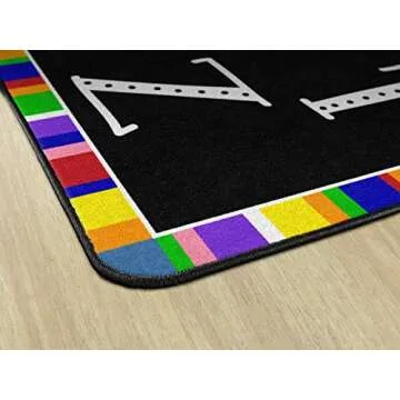 Flagship Carpets Colorful Abc's Multicolor Border Area Rug for Childrens Classroom, at Home Education or Kids Play Room, 7'6" x 12', Rectangle