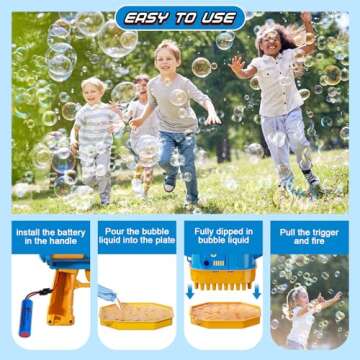28°C Bubble Machine Gun - 80 Holes Summer Fun for Kids