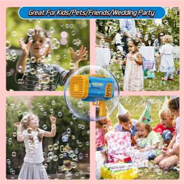 28°C Bubble Machine Gun - 80 Holes Summer Fun for Kids