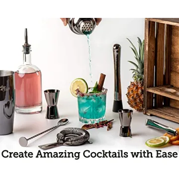 Mixology Bartender Kit: 11-Piece Bar Tool Set with Stand
