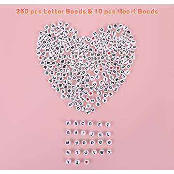 Miss Rabbit Jewelry Making Kit 4 mm Glass Seed Beads for DIY Bracelet Making Kit for Adults Crafts Alphabet Letter Beads for Friendship Bracelet Elastic String Charms Tassel