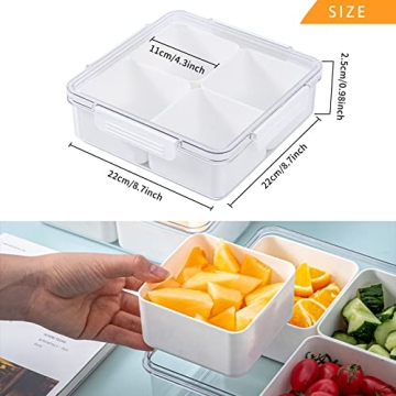 Divided Serving Tray with Lid for Fruits and Snacks