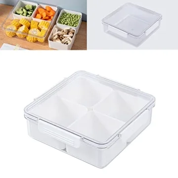Divided Serving Tray with Lid for Fruits and Snacks